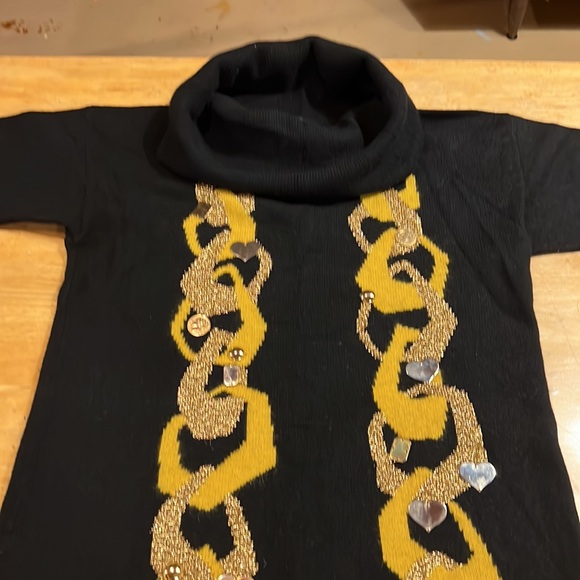Very nice good condition black & gold cowl neck sweater by Spree. - Picture 2 of 10